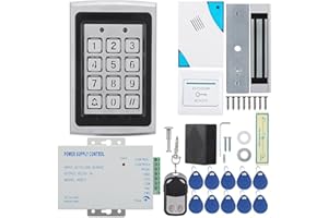 DIOCHE RFID Door Access Control System Kit, Access Control Card Password Door Security System Kit Single Door Magnetic Lock IP/TCP RFID Door Entry keypad with EXIT Button for Home Security System