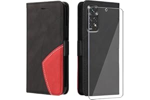 UKECASE Funda con Protector para Xiaomi Redmi Note 12S 4G / Redmi Note 11 / Redmi Note 11S 4G, Carcasa Libro de Premium Cuero PU Suave Tapa con Ranura para Tarjetas Color Negro