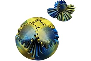 JIE XING CUN 3D Printed Gear Ball Rotating Ball, Steampunk Rotating Magic Keyboard Cube, Stress Reducing Ball, Children and Adults With Sensory Needs to Telieve Stress and Anxiety Fidget Toys (Gradient color B)
