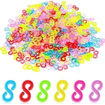 Styquenzer - 1500 Ganchos Para Pulsera De Telar, Clips En S Para Pulseras De Telar, Bandas De Goma, Clips De Banda De Plástico Transparente, Conectores De Pulsera, Recambios Para Collar De Bricolaje
