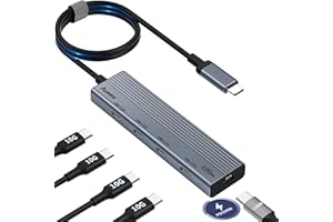 Aceele Hub USB C 3.2 Gen 2, Velocidad 10Gbps Adaptador USB C con USB C *4 de Puertos y USB Tipo C 100W PD Carga USB Concentrador 60cm, para computadora portátil, PC de Escritorio, Xbox y Mac y más