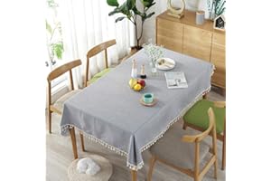 meioro obrus w jednolitym kolorze, z frędzlami, prostokątny, bawełniany, obrus na stół, wielofunkcyjny obrus do użytku wewnątrz pomieszczeń i na zewnątrz