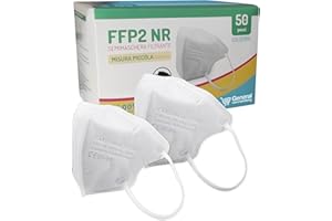 general merchandising Mascherine FFP2 Bianche || 50 Pezzi, Taglia Piccola, Confezionate Singolarmente || con Ganci Salvaorecchie per Maggiore Comfort