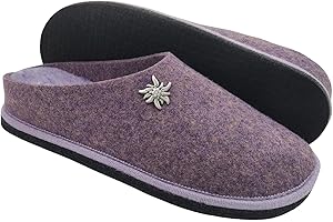 Primo Calzature Ciabatte Donna ValGardena Pantofole Invernali da Casa in Lana, Suola in Feltro con Plantare Estraibile