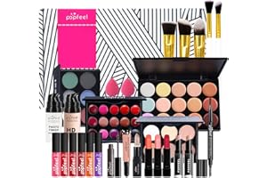BRILLIANTDAY Kit de Maquillaje, Set Maquillaje Mujer, Estuche Maquillaje Mujer, Set de Regalo de Maquillaje Kit de Inicio Completo con Sombras de Ojos, Fundación, Maletín Maquillaje para Niñas Mujeres