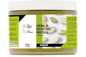 ‎AMZ BETTER EATALIAN by AMZ BETTER Protein-Pistaziencreme, Köstliche streichfähige Creme mit Süßem und Einzigartigem Geschmack, mit 94 g Protein, Ideal auf Brot, für Dubai Chocolate, 500 gr Made in Italy