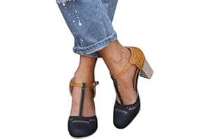KGLHTYU Damen Schnallenriemen Runde Zehen Oxfords Mary Jane High Heel Lolita Stil Party Kleid Schuhe Klobige Plattform Mary Jane Schuhe Schnallenriemen Retro Plattform Pumps Party Kleid Schuhe