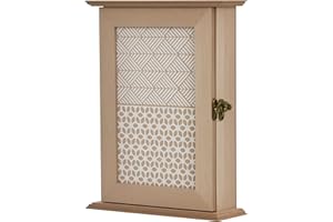 HOMCOM Armario para Llaves con 6 Ganchos Estilo Vintage Mueble de Pared de Madera para Llaves 20x6,5x26,5cm Madera