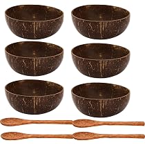 Bambaw Bols noix de coco et couverts en bois | Deux bols en bois en Bambaw Bols noix de coco et couverts en bois | Deux bols en bois en