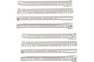 AERZETIX - C41025-2 Set di guide/scorrevoli a rulli 25cm - per 2 cassetti - carico massimo 25 kg - binario di guida - in acciaio - mobili armadio cassettiera montaggio