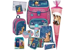 Generisch Spirit - Pferd - SCOOLI Undercover EasyFit Schulranzen-Set 11tlg. mit SCHULTÜTE, KINDERRUCKSACK, SCHREIBSET, BROTDOSE und TRINKFLASCHE - HAUSAUFGABENHEFT GRATIS DAZU!