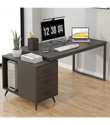 Computer Desk, PC Table, 120 * 60cm Wooden Desk with Stretchable