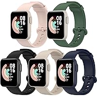 BANGTING 5 Pièces Remplacé Bracelet Compatible avec Xiaomi Mi Watch Lite/Redmi Watch Lite, Bracelets en Silicone (5 Couleurs)