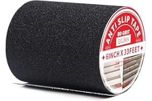 QILIMA Non-slip Tape Black High Traction Safety Track Tape-150MM X 10M Anti-Slip Adhesive Tape, Strong Traction Grip Tape, for Stairs,Treads,Steps,Ramps,Decks,Walkways