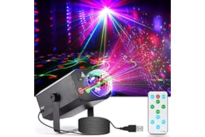 SPOOBOOLA Disco Lights, Party Light +Disco Ball 2 in 1 Party Lights Sound Actived DJ Lights with Remote Control for Disco Dancing Festival KTV Bar Club Birthday Party