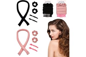 XOPOZON Lockenwickler Locken Ohne Hitze, DIY Heatless Curls Band, Rutschfester Hitzefreier Lockenstab mit Haarspange, Seidenhaar Lockenwickler Wellenförmiges Hitzefreies Lockenband das Lhr Haar Nicht Verletzt