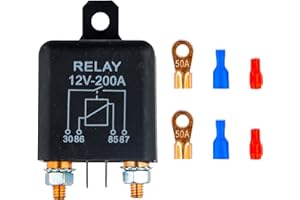 JOYAN Relè per Auto 12V 200A, Avvia Il Relè, Starter Heavy Duty Split Carica, Con Impronta a 2 Pin e 4 Terminali, per Auto, Camion, Barche