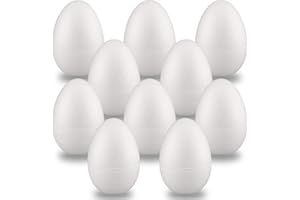 MCE-Commerce 10 Huevos de poliestireno de 100 mm, EPS, Blanco