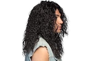 Boland 86411 - Peluca de adulto Mick, negra, talla única, fiesta de los 80, carnaval, Fiesta temática, fiesta de lema