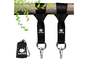 Anyoo Tree Swing Straps Hanging Kit,Durable Straps,Heavy Duty Steel Carabiners,Easy and Fast,Good for Swings and Hammocks