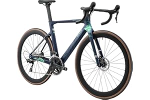 SAVADECK Bicicleta de Carretera de Fibra de Carbono, Bicicleta con Cuadro y Juego de Ruedas de Fibra de Carbono, Bicicleta de Carreras de Fibra de Carbono con Juego de Cambios 105 R7120 24S