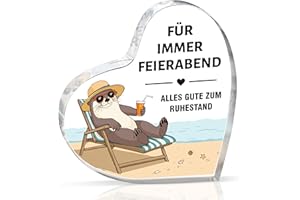 Gleevara Renteneintritt Geschenk Frau Männer, Ruhestand Geschenk Frauen, Herzförmige Acryl Heimdekoration, Rentner Geschenke Mann, Abschiedsgeschenk Kollegen, Pension