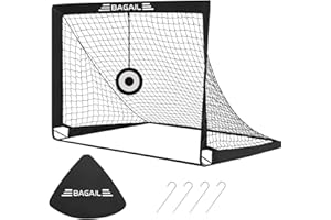 BAGAIL Portería de fútbol, Red de fútbol desplegable con portería, piquetas y Bolsa de Transporte portátil, fácil de Montar, Ideal para Entrenamiento en el jardín y Partidos recreativos.