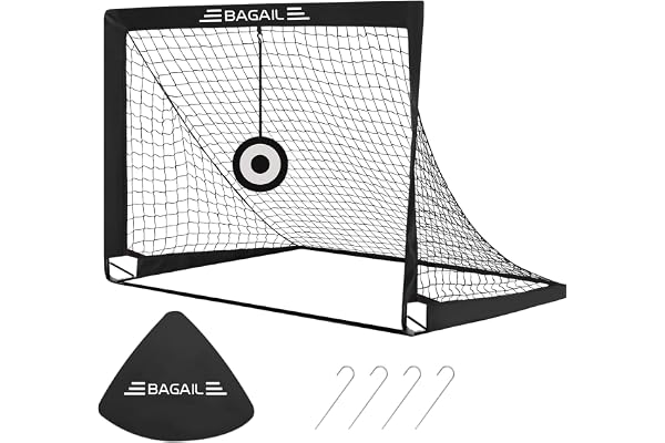 BAGAIL Football Goal, Pop up Football Net with Target Goal, Ground Pegs and Portable Carry Bag, Easy to Assemble, Ideal for Garden Training and Recreational Matches