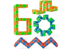 ZCOINS 48 Enlaces 4 Piezas Wacky Tracks Snap and Click Fidget Juguetes para aliviar el estrés o Bolsas de Fiesta