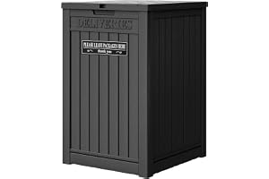 48 gallon leveransbox för veranda, förvaringslåda med låsbar säker, stor dubbelvägg harts utomhuspaket leverans och vattentät däcklåda