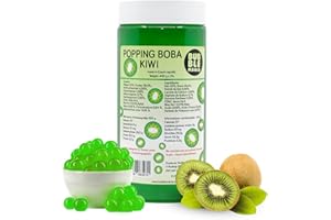 Fruit Popping Boba Pearls pour Bubble Tea Mix perles de tapioca Fruit Popping par Bubble Mania prêt à manger (Kiwi, Lot de 1)