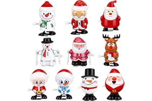 Lvefyti 10 Stücke Weihnachten Aufziehspielzeug,Aufziehspielzeug Weihnachtsmann Schneemann Rentier Weihnachten Deko für Adventskalender Weihnachtsstrümpfe Geschenktütenfüller
