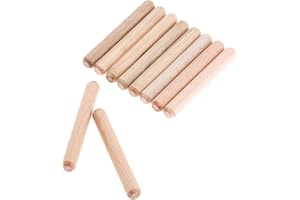 MGOODOO 50pcs Woodworking Hardwood Round Dowel Pins Wooden Craft Rods Furniture Fitting Tools 8x60mm(DxL)/0.32"x2.36"