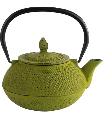 Glazen Theepot APS Asia Gietijzeren Theepot 0,8 Liter - Met Theezeef, Geëmailleerd Binnenwerk, Lang Warm Geschikt Voor 2-3 Kopjes Thee