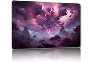 Malqiqi Playmat for MTG, TCG and Board Game Mat, 24 x 14 inches, Purple, Rubber and Polyester, Non-slip