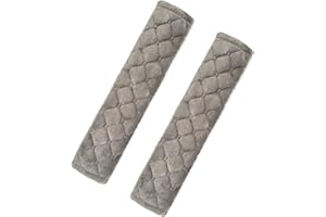 Ainkou 2pcs Soft and Comfortable Car Seat Belt Pads Harness Pads Strap Covers Backpack Shoulder Pad Multifunctional Seat Belt Pad Cover for Adults (Grey)