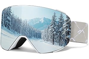 JQF Gear Masque de Ski avec Magnétique Lentille Interchangeable,YH693C Lunettes de Ski OTG pour Unisexes Ajustables Anti-UV Coupe-Vent Anti Buée Lunettes de Snowboard pour Ski