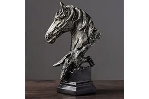 PIGPIGFLY Tête de Cheval,Figurines Décoratives, Déco Salon Moderne à Poser, Sculpture Abstraite Polyrésine, Idée Cadeau