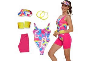AYYOHON 80s Workout Costume Outfit Accessories Set 2023 Movie Halloween Cosplay Suit Oufits for Men Women