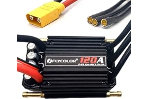 Flycolor 120A Regolatore elettronico di velocità senza spazzola impermeabile ESC con 5.5V/5A BEC e XT90 4.0mm Banana Head Connector per il modello della nave RC Boat