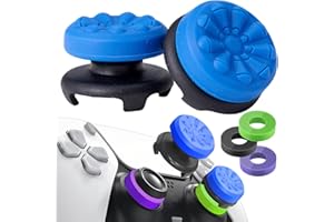 STAY GENT Joystick Thumbstick Grips para PS5 PS4 Mando, 2 Silicona Tapas Thumbstick + 3 Joystick Anillos Esponja Asistencia Control PS5 Objetivo Asistir Compatible con Joystick PS5 PS4 Accesorios Azul