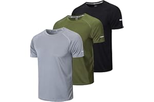 Gaiatiger 3 Pezzi Magliette Uomo Maglia Running Uomo Maglia Tecnica Uomo Maglietta Uomo Manica Corta Asciugatura Rapida Fitness Sport T-Shirt
