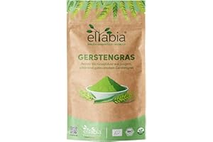 ELTABIA Erba d'orzo biologica in polvere macinata, 500 g, per erba d'orzo da coltivazione tedesca, 100% pura senza additivi (DE-ÖKO-007)