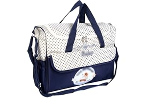 Jitong Décontractée Sac à Main Tote Para Maman Brodé Grande Capacité Sacs à Langer Bébé Sac Bandoulière (Marine, 38 * 18 * 30cm)