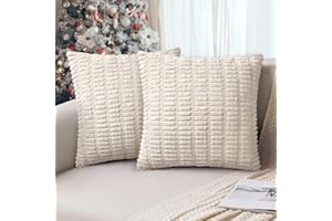 AUAUY Poszewki na poduszki ze sztruksu, 40 x 40 cm Pakiet 2 bardzo miękkich sztruksowych beżowych posuwek na poduszki, dekoracyjne nowoczesne poszewki na poduszki, miękkie poszewki na poduszki do domu