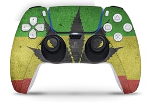 Skins4u Skins Folie Design Aufkleber kompatibel mit Sony Playstation 5 Controller PS5 DualSense Skin Schutz Cover Canabis