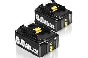 AICIPOW 2 Stück 8.0Ah Ersatzakku für Makita Akku 18V Ersatzakku für Makita Akku BL1860B BL1850B BL1870B BL1880B BL1845 BL1840B BL1835 BL1830B BL1830 LXT-400 mit LED für Makita 18V