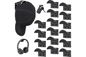 poraceous 16 stycken självhäftande hattkrokar, minimalistisk kepshållare, vägghängare, hattförvaring, väggmontering, hatthållare för väggmontering, basebollkepshållare för vägg