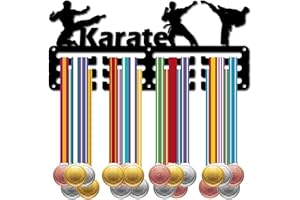 CREATCABIN Appendiabiti per Medaglie di Karate, Porta Medaglie, Supporto da Parete, Piccolo Telaio in Ferro, Gancio per Medaglie per Sport da Combattimento Giapponesi, per Appendere Medaglie 29x13cm