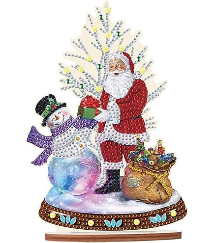 JISHSHAY Maison De Noël Diamond Painting Ornement De Table Noel Diamant Painting Décoration De Table Peinture Diamant Ornement De Bureau Bricolage Sur